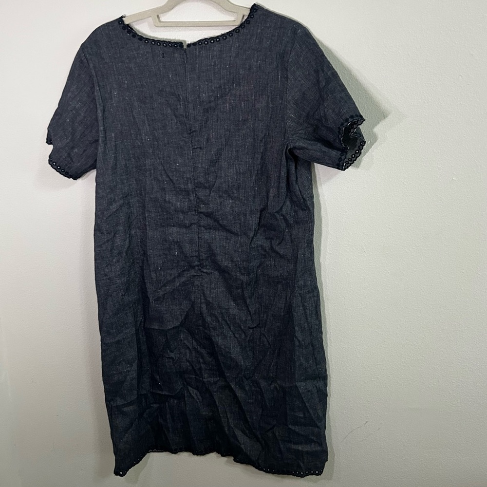 Ann Taylor Linen blend embroidered detailing shift dress - Picture 7 of 7